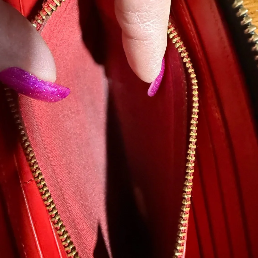 Christian Louboutin Red and Gold Zipper Wallet - Picture 13 of 14